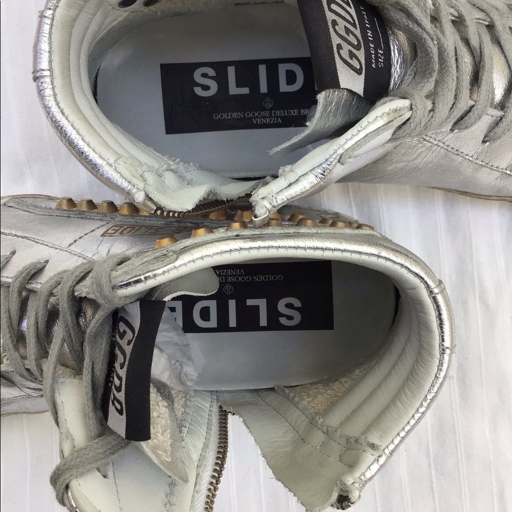 SOLD‼️GOLDEN GOOSE FRANCY SILVER STUDDED SNEAKERS - Picture 6 of 7
